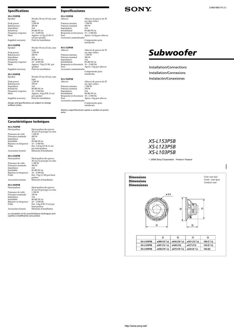 Sony XS-L103P5B Installation/connections