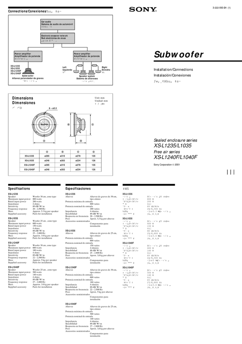 Sony XS-L1035 Product guide