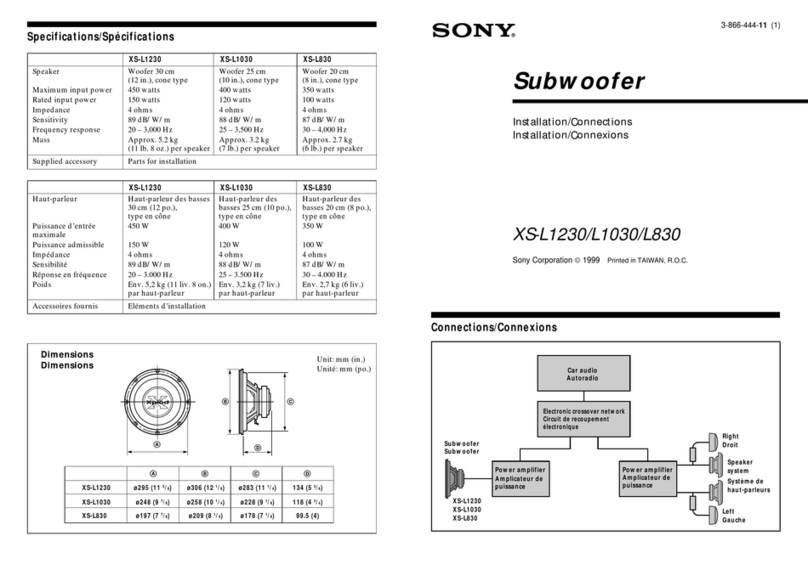 Sony XS-L1030 Product guide