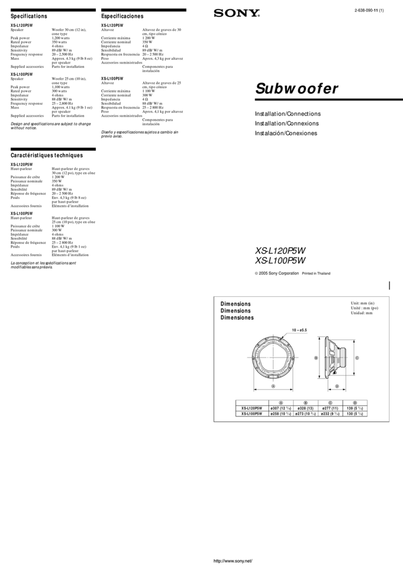 Sony XS-L120P5W Installation/connections