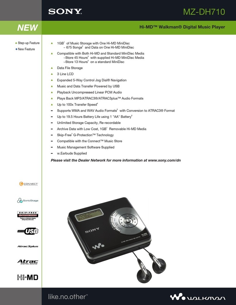 Sony Hi-MD WALKMAN MZ-DH710 User manual