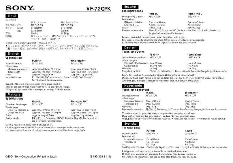 Sony VF-72CPK User manual