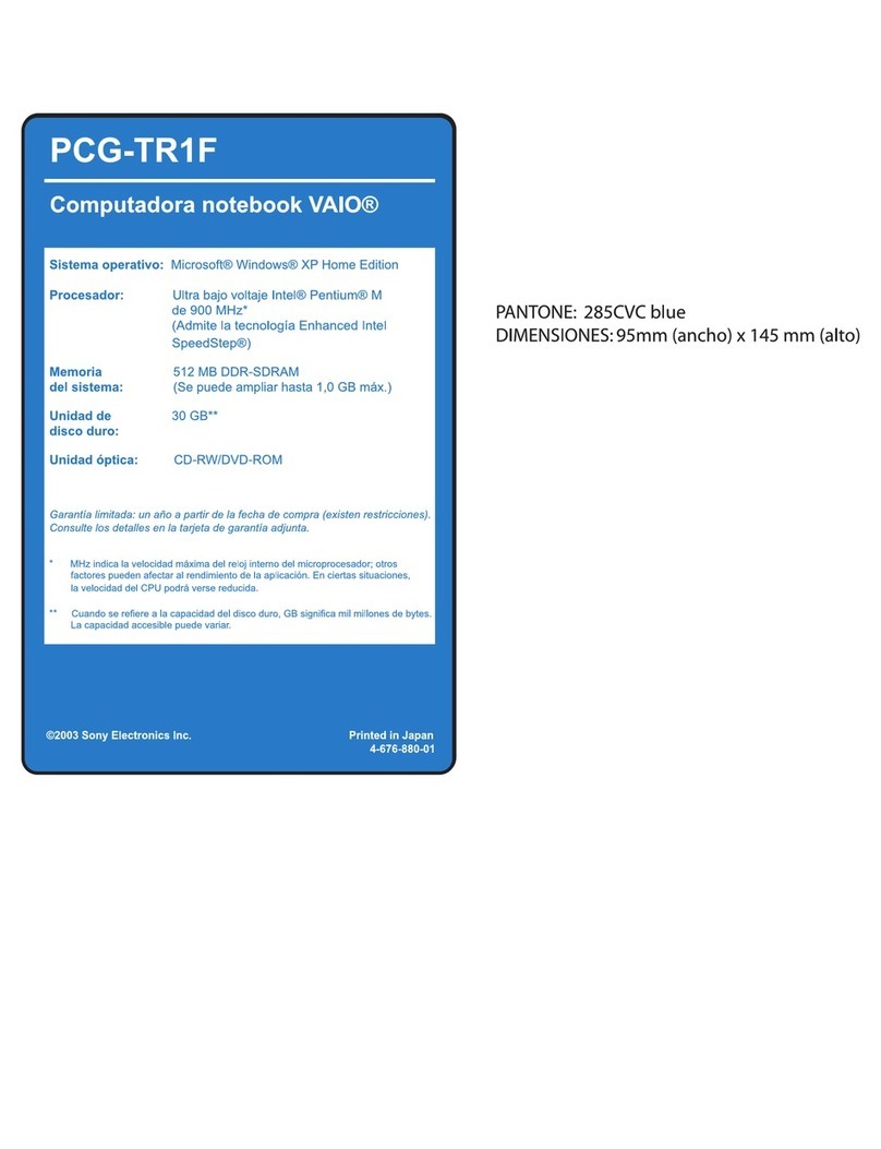 Sony VAIO PCG-TR1F Ficha de datos