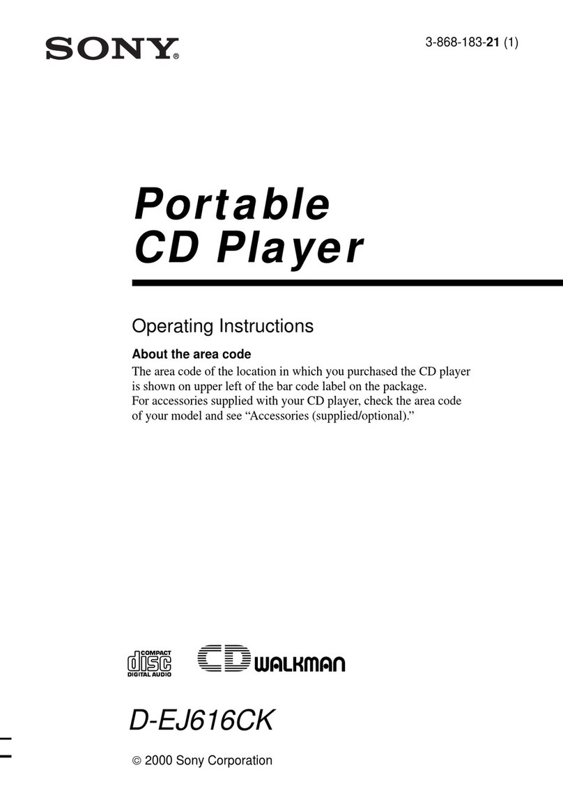 Sony D-EJ616CK - Portable Cd Player User manual