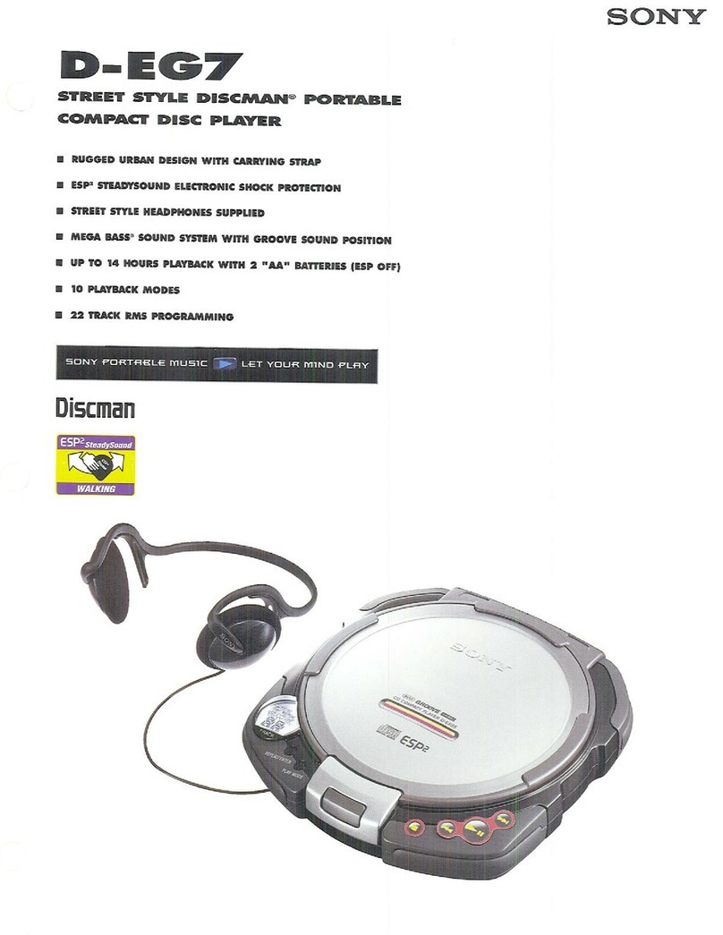 Sony CD Walkman D-EG7 User manual