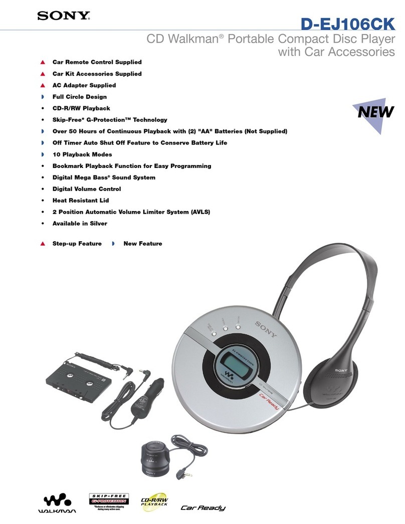 Sony D-EJ106CK - CD Walkman Player User manual