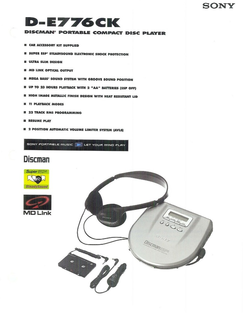 Sony Walkman D-E776CK Specification sheet