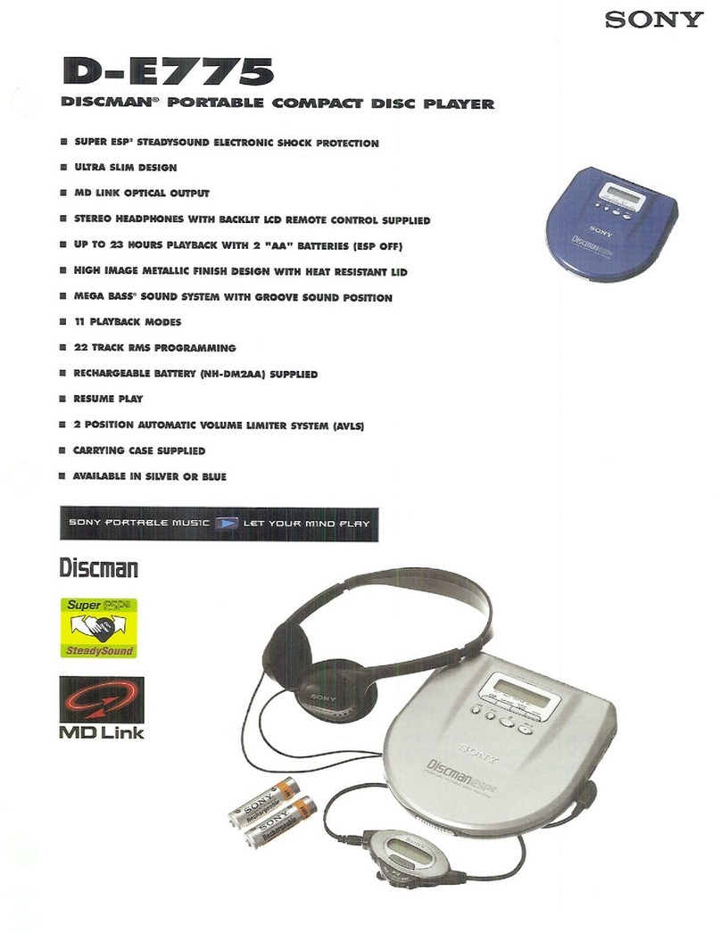 Sony Walkman D-E775 User manual