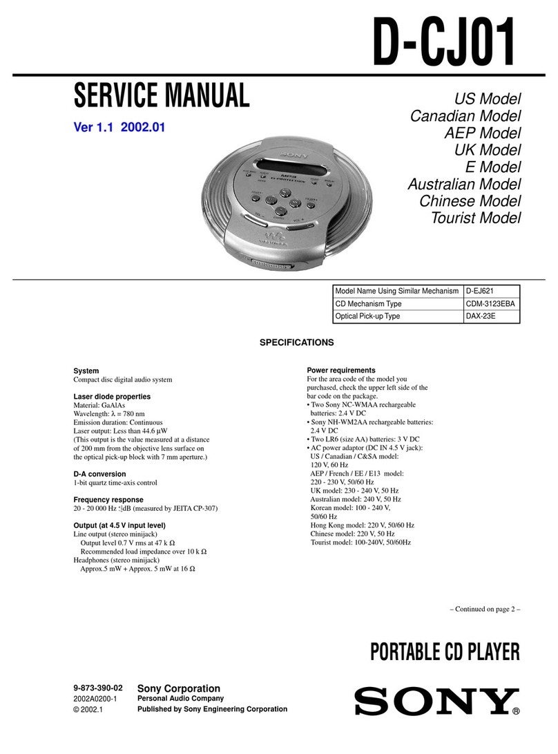 Sony WALKMAN D-CJ01 User manual