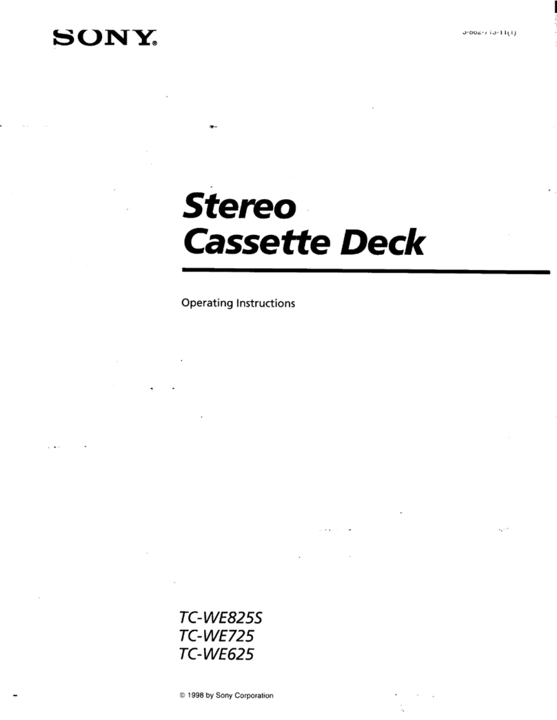 Sony TC-WE625 - Dual Auto Reverse Cassette User manual Sony TC-WE625 - Dual Auto Reverse Cassette User manual