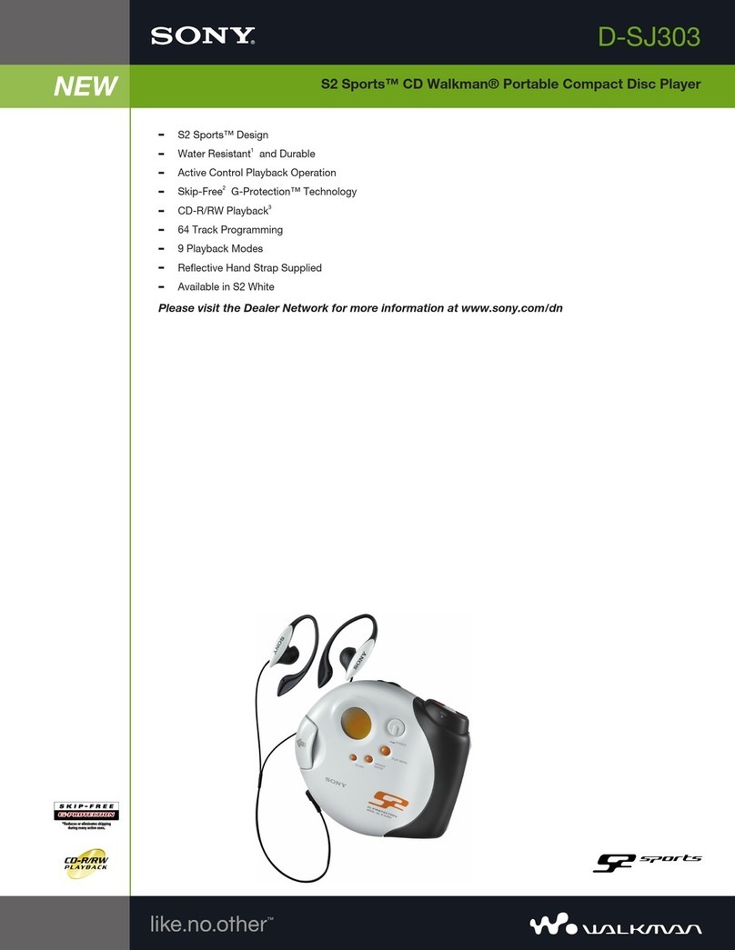 Sony Walkman D-SJ303 User manual