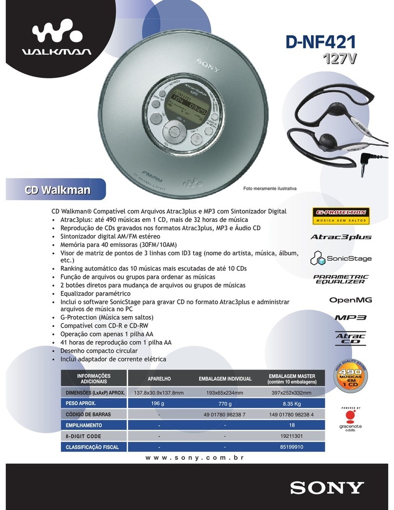 Sony Walkman D-NF421 User manual