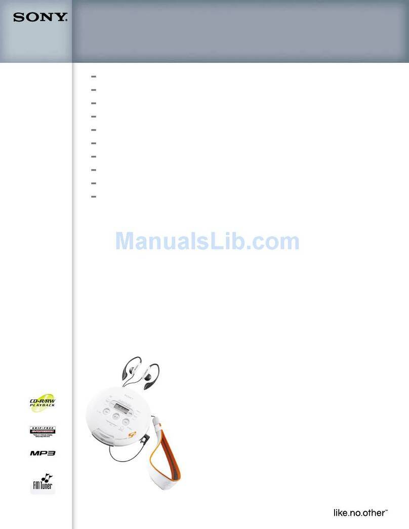 Sony DNS313F - S2 Sports CD Walkman User manual Sony DNS313F - S2 Sports CD Walkman User manual