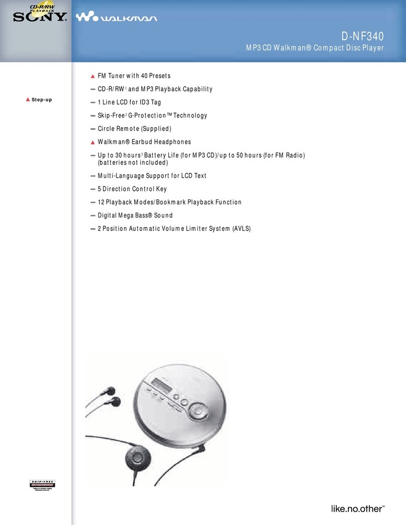 Sony Walkman D-NF340 User manual