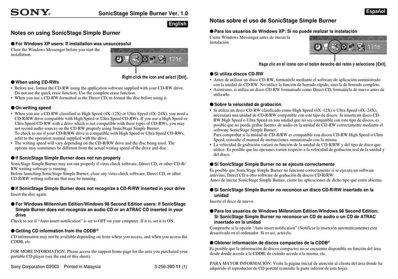 Sony Walkman D-NE1 Quick start guide