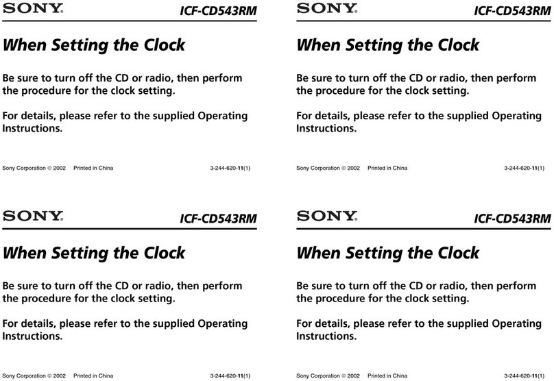 Sony Walkman ICF-CD543RM Supplement sheet