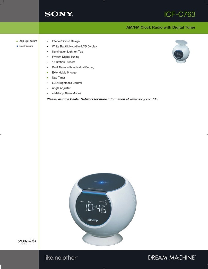 Sony Walkman ICF-C763 Specification sheet