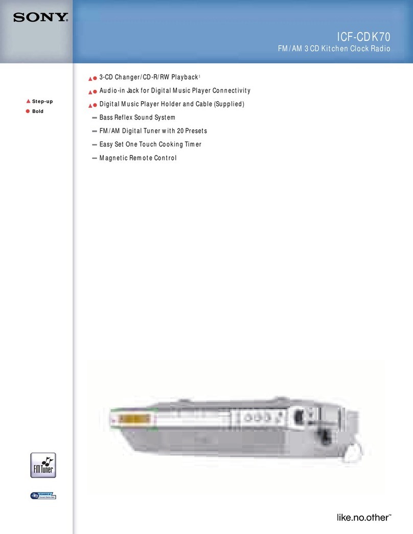 Sony ICF-CDK70 - Currently Not Available User manual