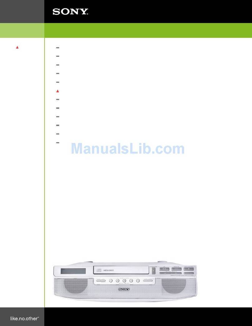 Sony ICF-CD523 - CD Clock Radio User manual Sony ICF-CD523 - CD Clock Radio User manual