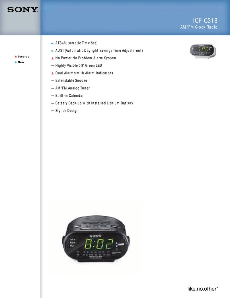 Sony DREAM MACHINE ICF-C318 Specifications