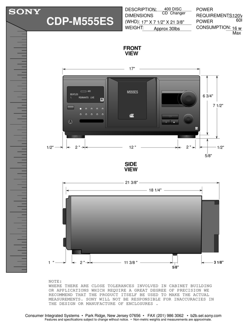 Sony CDP-M555ES - Es 400 Disc Cd Changer User guide