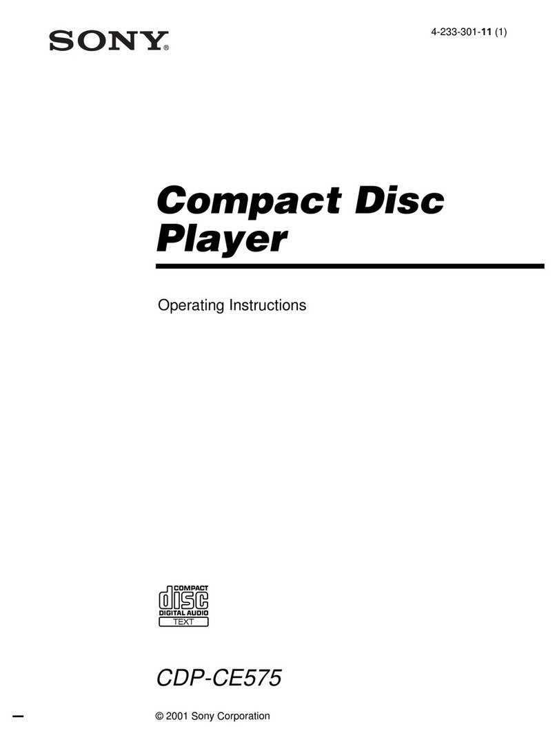 Sony CDP-CE575 - Disc Carousel User manual Sony CDP-CE575 - Disc Carousel User manual
