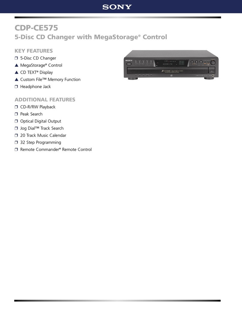 Sony CDP-CE575 - Disc Carousel Specifications