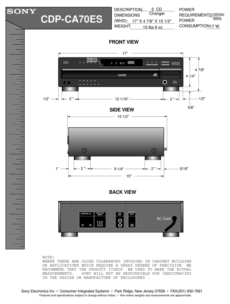 Sony CDP-CA70ES - Compact Disc Player Instructions and recipes