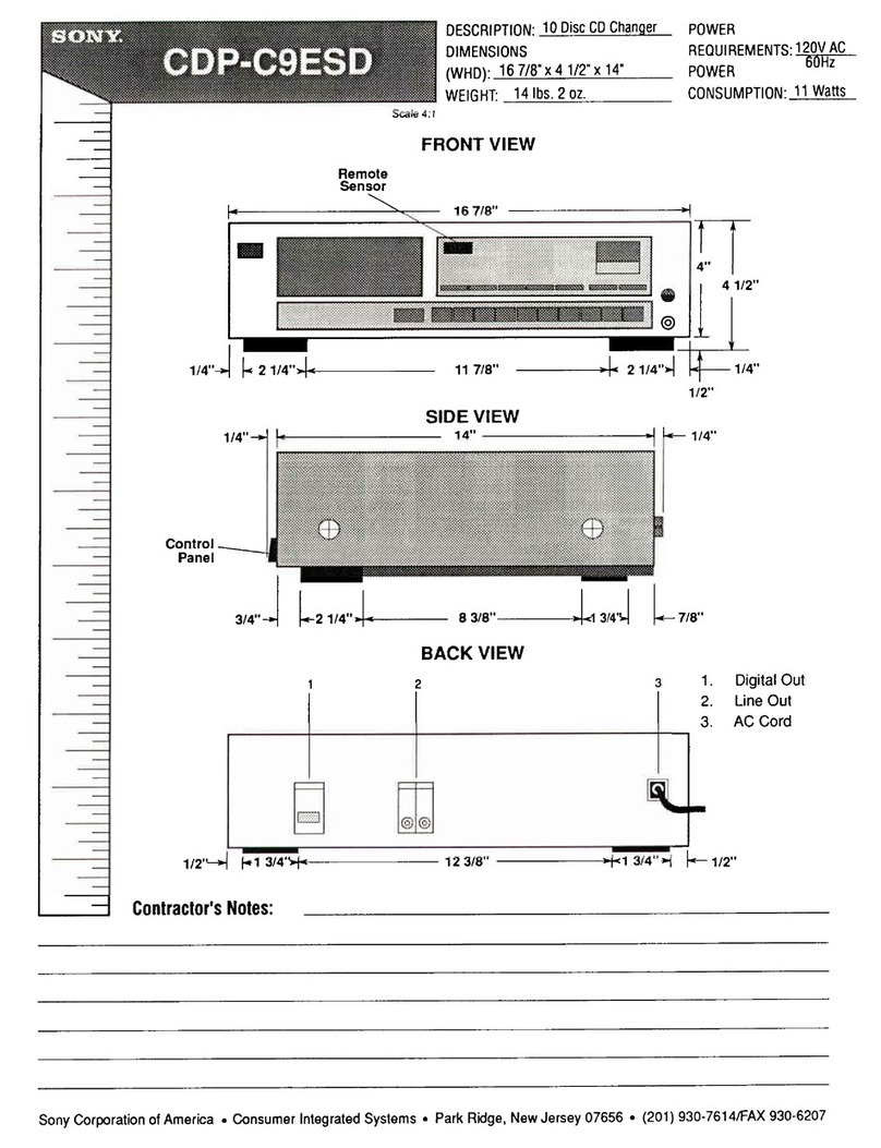 Sony CDP-C9ESD - Es Compact Disc Player User guide