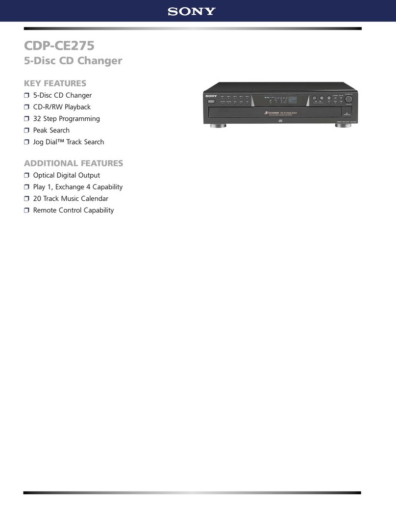 Sony CDP-CE275 - Carousel Cd Player 5 Discs User manual
