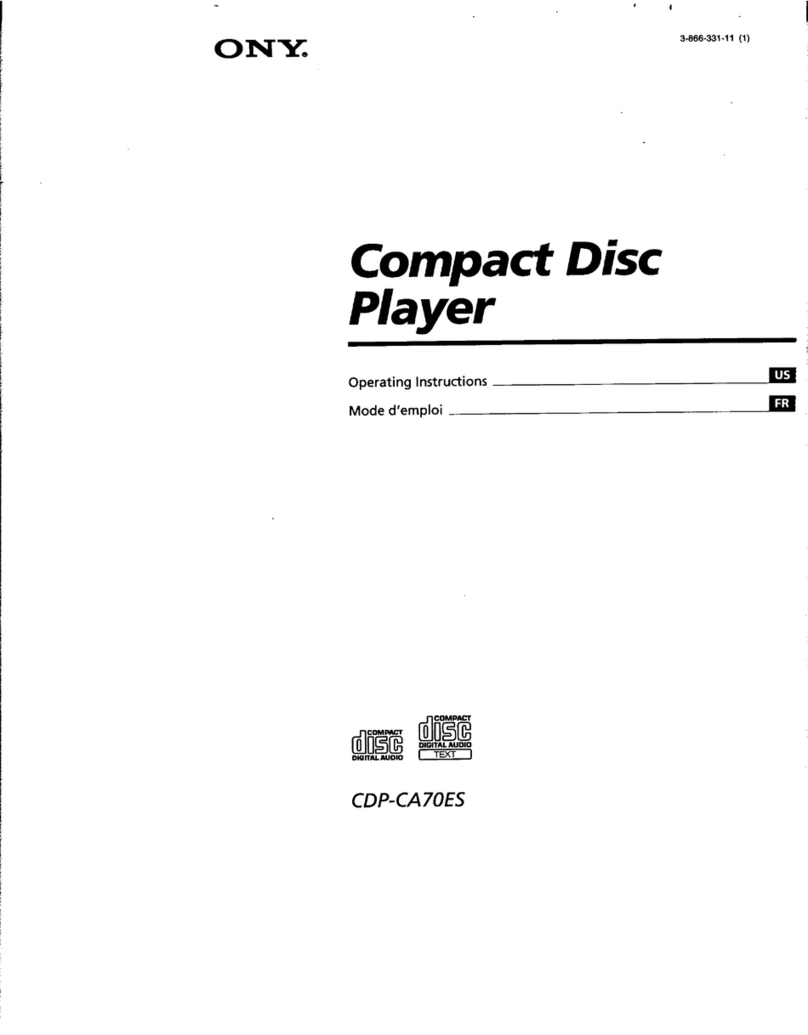 Sony CDP-CA70ES - Compact Disc Player User manual