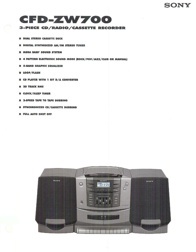 Sony CFD-ZW700 - Cd Radio Cassette-corder User manual