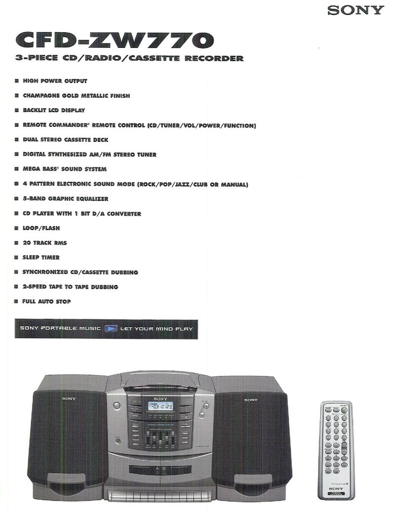 Sony CFD-ZW770 - Cd Radio Cassette-corder User manual