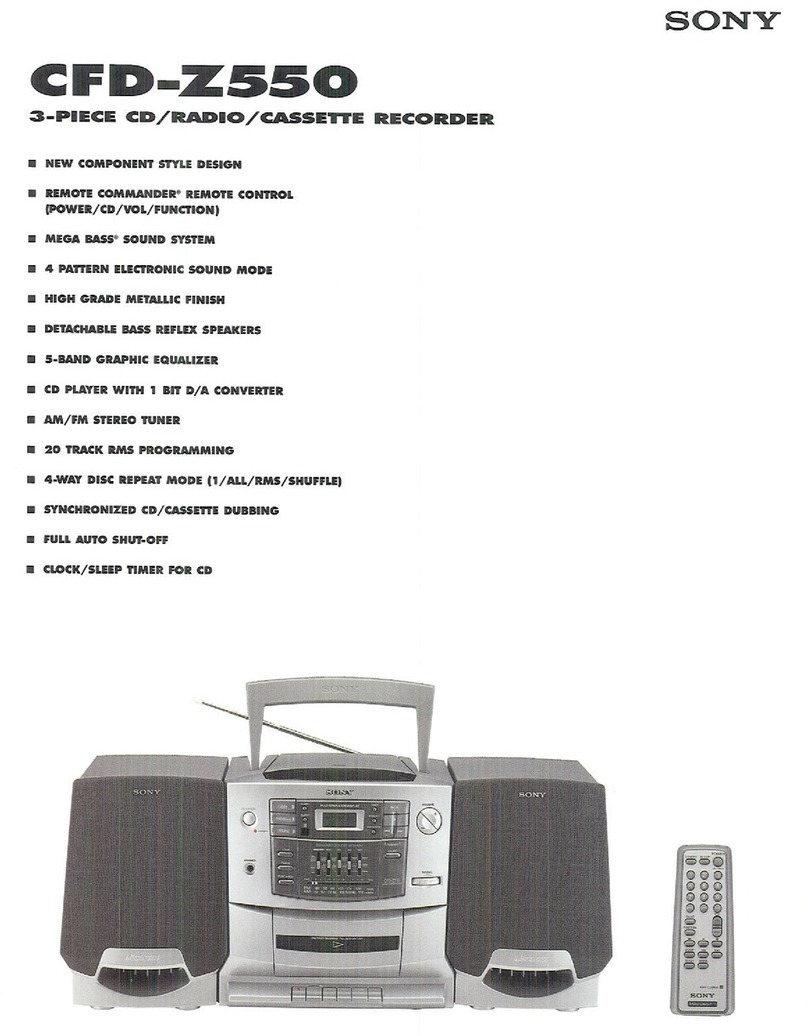 Sony CFD-Z550 - Cd Radio Cassette-corder User manual