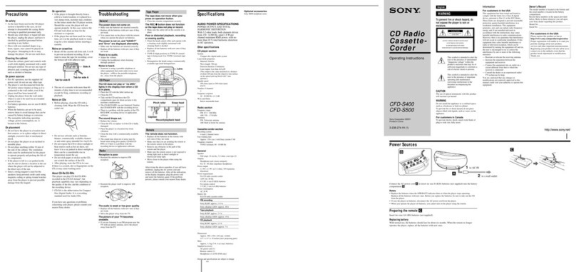 Sony CFD-S400 User manual