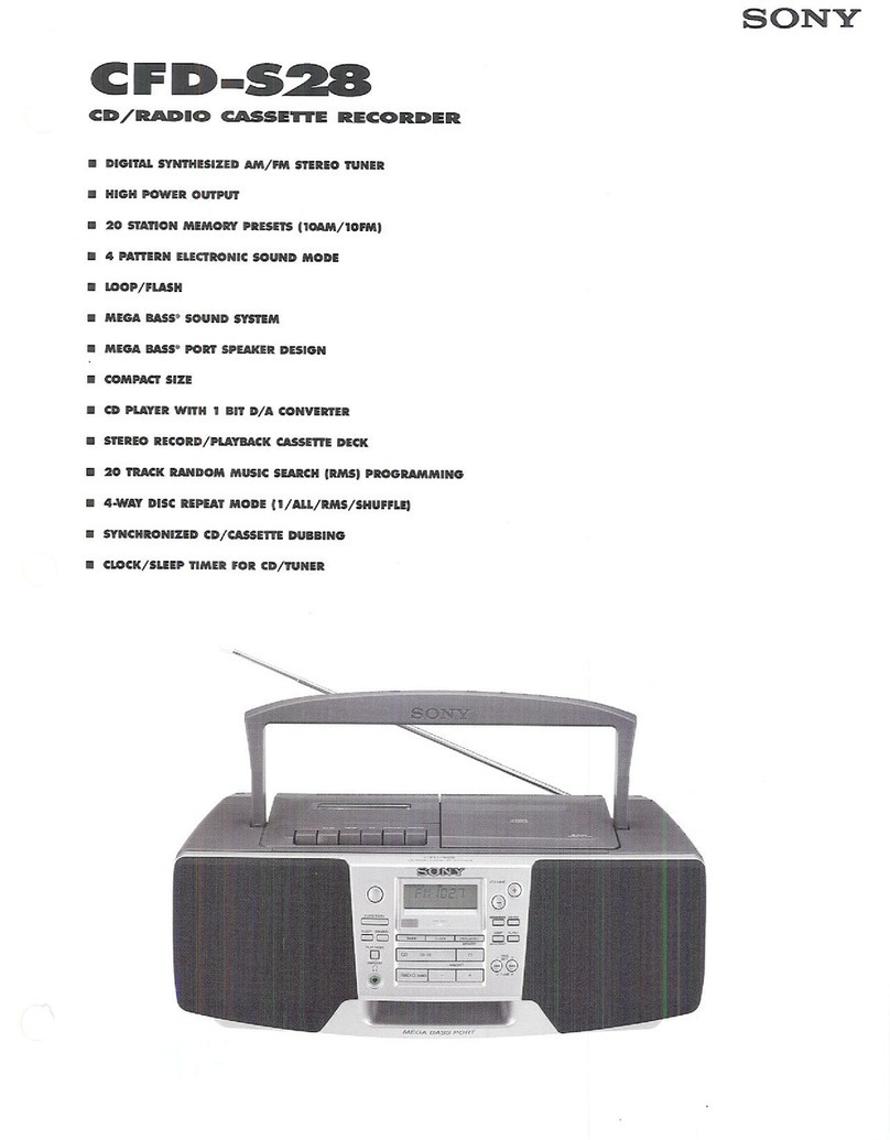 Sony CFD-S28 - Cd Radio Cassette-corder User manual