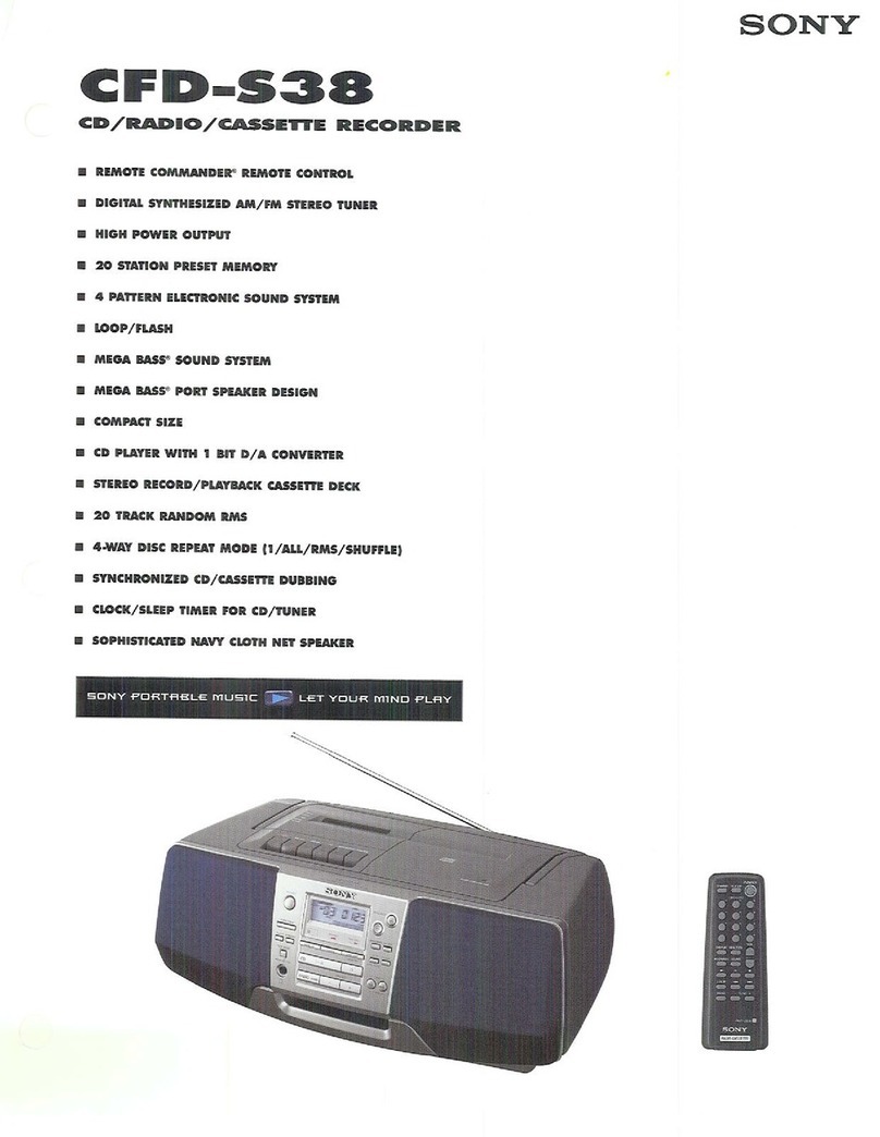 Sony CFD-S38 - Cd Radio Cassette-corder User manual