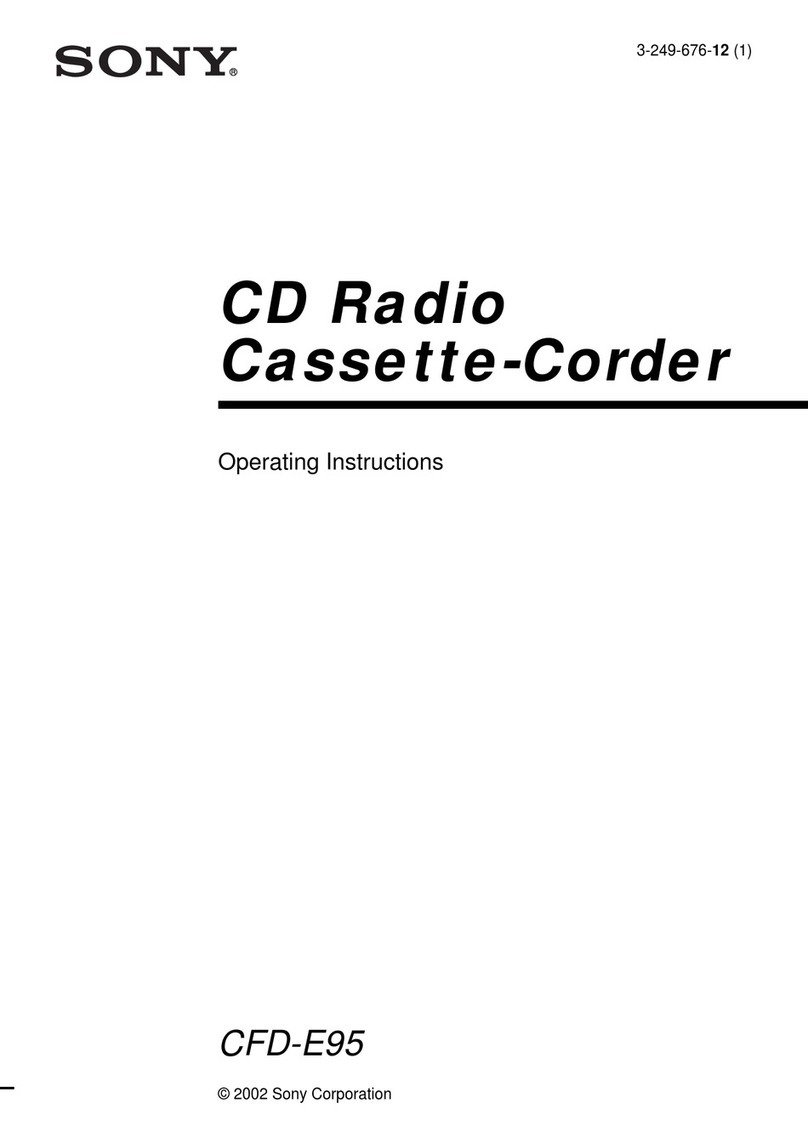 Sony CFD-E95 - Cd Radio Cassette-corder operating instructions