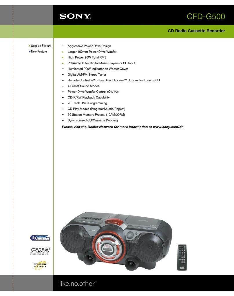 Sony CFD-G500 - Cd Radio Cassette-corder User manual