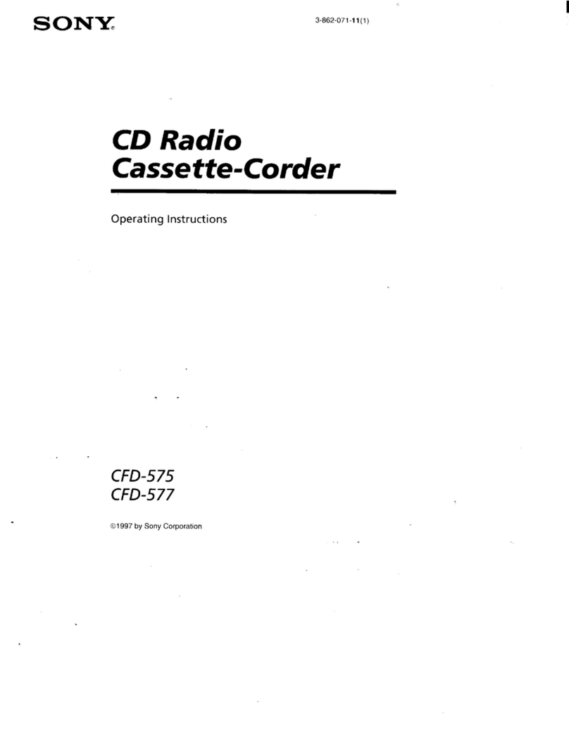 Sony CFD-575 - 3 Piece Cd/radio Cassette operating instructions
