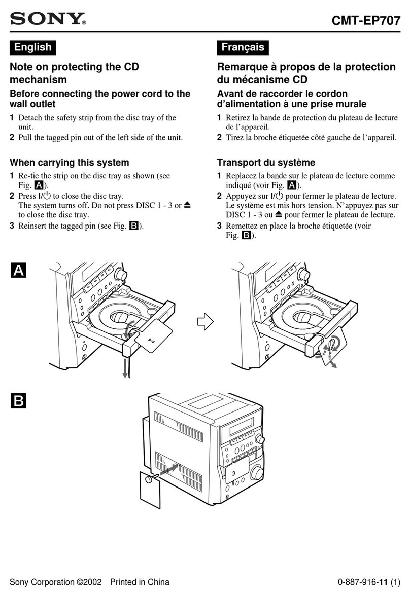 Sony CMT-EP707  (CMTEP707) supplementary guide