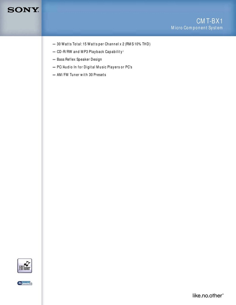 Sony CMTBX1 - CMT BX1 Micro System Specifications