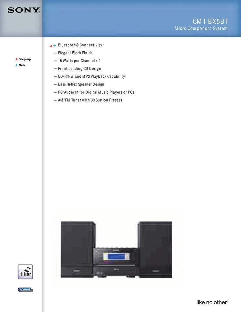 Sony CMTBX5BT - CMT Micro System Specifications