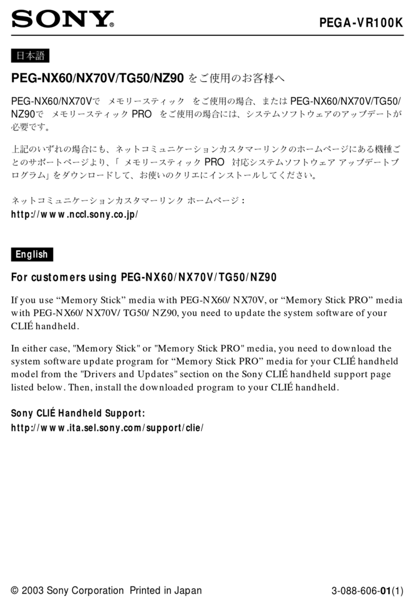 Sony PEGA-VR100K Instruction Manual