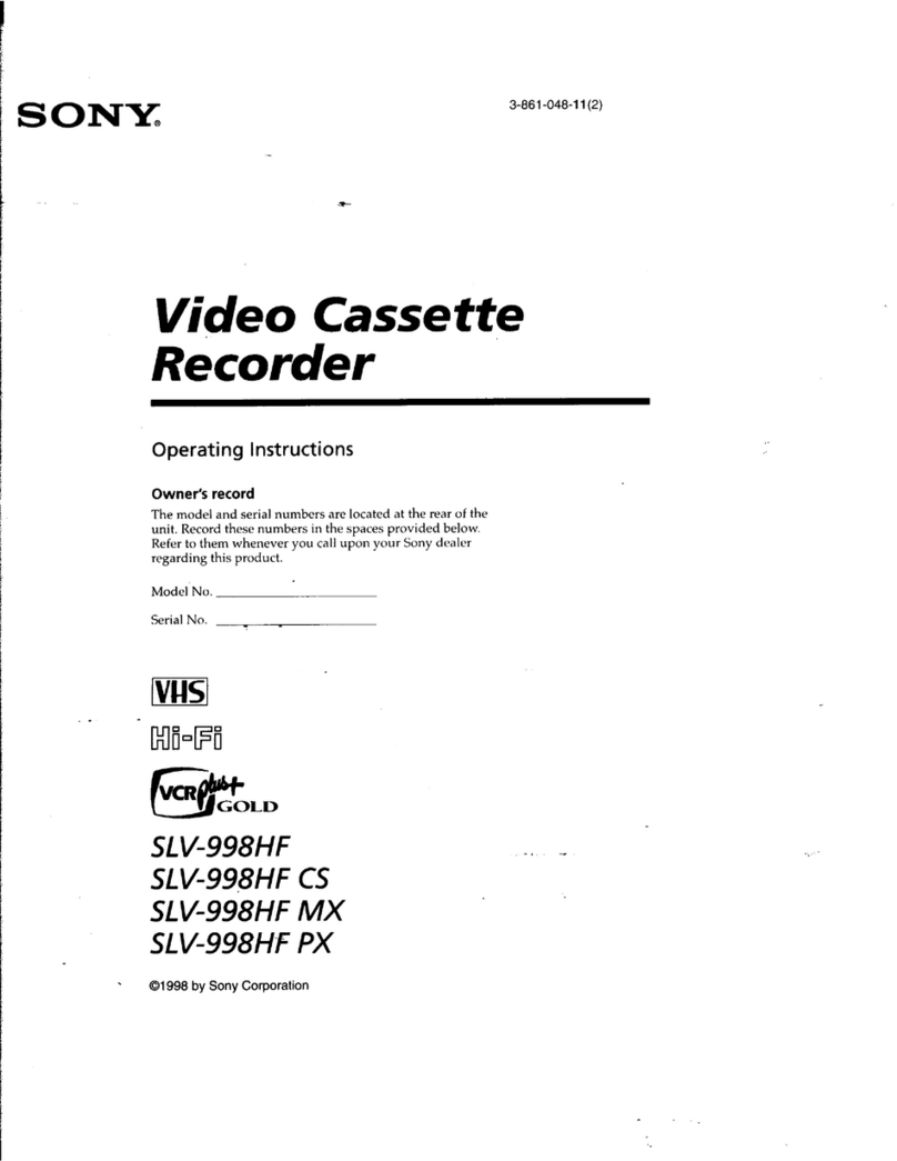 Sony SLV-998HF CS operating instructions