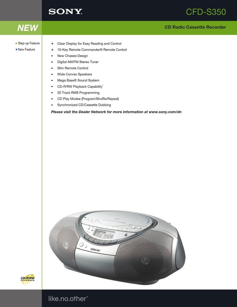 Sony S350 - CFD Boombox User manual Sony S350 - CFD Boombox User manual