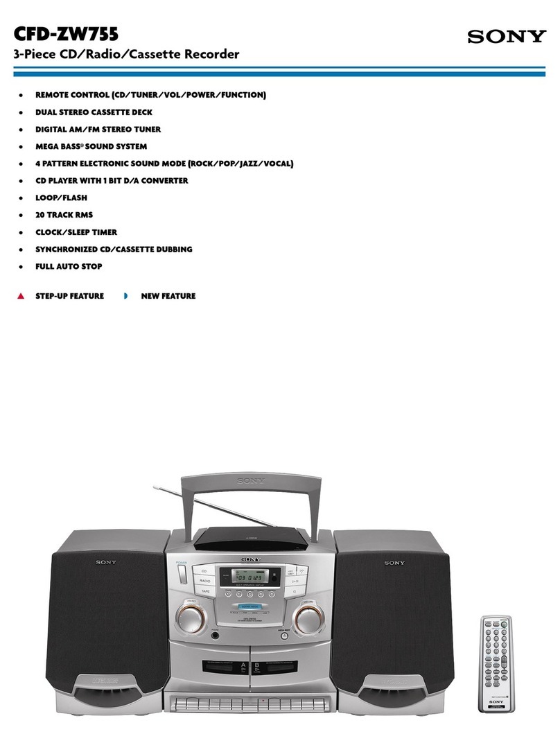 Sony CFD ZW755 - Portable CD / Cassette User manual