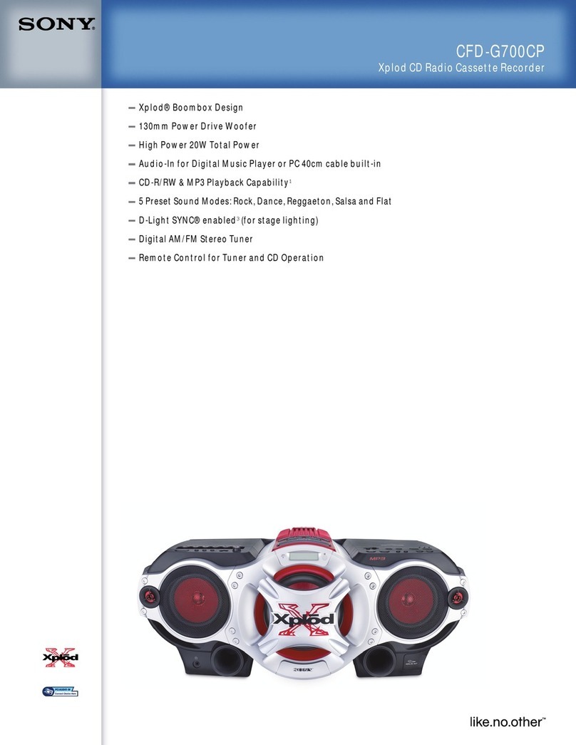 Sony CFDG700CP - Xplod Boombox Specifications