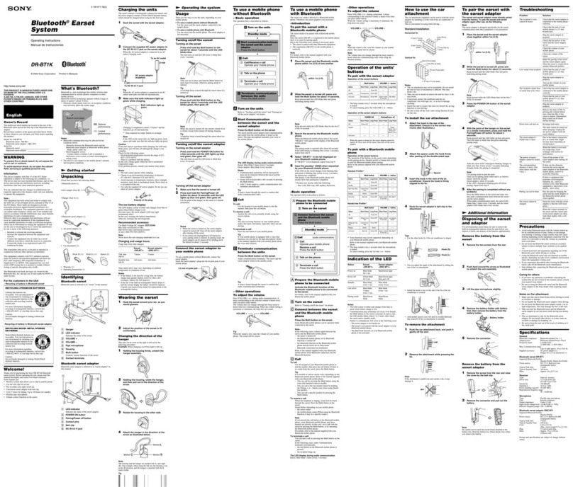 Sony DR-BT1 User manual