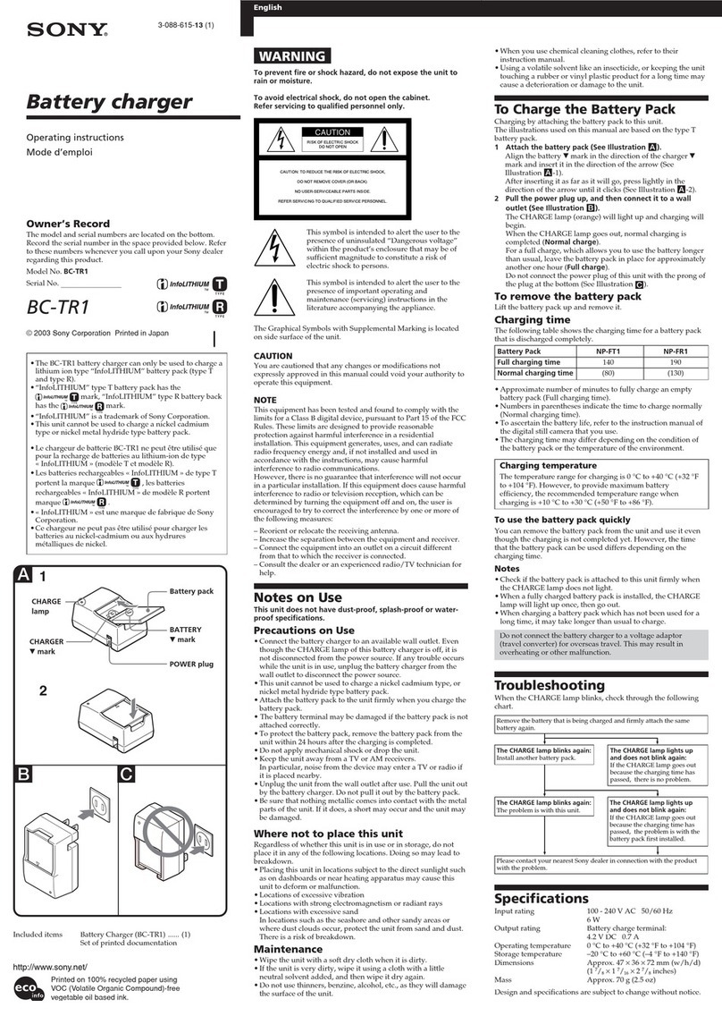 Sony BC-TR1 User manual